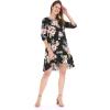 imageMatchable Family Hawaiian Luau Men Women Girl Boy Clothes in Hibiscus BlackWomen 34 Sleeve