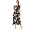 imageMatchable Family Hawaiian Luau Men Women Girl Boy Clothes in Hibiscus BlackWomen Cap Sleeve
