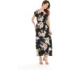 imageMatchable Family Hawaiian Luau Men Women Girl Boy Clothes in Hibiscus BlackWomen Cap Sleeve