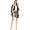 imageMatchable Family Hawaiian Luau Men Women Girl Boy Clothes in Hibiscus BlackWomen Kimono Cardigan