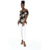 imageMatchable Family Hawaiian Luau Men Women Girl Boy Clothes in Hibiscus BlackWomen Offshoulder Ruffle Top