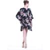 imageMatchable Family Hawaiian Luau Men Women Girl Boy Clothes in Hibiscus BlackWomen Short Poncho