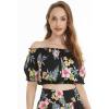 imageMatchable Family Hawaiian Luau Men Women Girl Boy Clothes in Hibiscus BlackWomen Smock Top