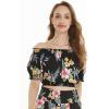 imageMatchable Family Hawaiian Luau Men Women Girl Boy Clothes in Hibiscus BlackWomen Smock Top
