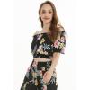 imageMatchable Family Hawaiian Luau Men Women Girl Boy Clothes in Hibiscus BlackWomen Smock Top