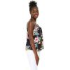 imageMatchable Family Hawaiian Luau Men Women Girl Boy Clothes in Hibiscus BlackWomen Spaghetti Strap Top
