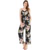 imageMatchable Family Hawaiian Luau Men Women Girl Boy Clothes in Hibiscus BlackWomen V Neck Jumpsuit