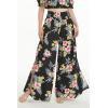 imageMatchable Family Hawaiian Luau Men Women Girl Boy Clothes in Hibiscus BlackWomen Wide Leg Pants