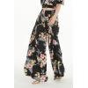 imageMatchable Family Hawaiian Luau Men Women Girl Boy Clothes in Hibiscus BlackWomen Wide Leg Pants