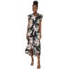 imageMatchable Family Hawaiian Luau Men Women Girl Boy Clothes in Hibiscus BlackWomen Wrap Ruffle