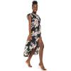 imageMatchable Family Hawaiian Luau Men Women Girl Boy Clothes in Hibiscus BlackWomen Wrap Ruffle
