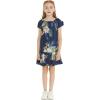 imageMatchable Family Hawaiian Luau Men Women Girl Boy Clothes in Pineapple Garden NavyGirl Simple Muumuu Ruffle