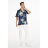 imageMatchable Family Hawaiian Luau Men Women Girl Boy Clothes in Pineapple Garden NavyMen Short Sleeve