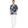 imageMatchable Family Hawaiian Luau Men Women Girl Boy Clothes in Pineapple Garden NavyMen Short Sleeve