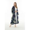 imageMatchable Family Hawaiian Luau Men Women Girl Boy Clothes in Pineapple Garden NavyWomen Maxi Kimono Cardigan