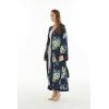 imageMatchable Family Hawaiian Luau Men Women Girl Boy Clothes in Pineapple Garden NavyWomen Maxi Kimono Cardigan