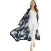 imageMatchable Family Hawaiian Luau Men Women Girl Boy Clothes in Pineapple Garden NavyWomen Maxi Kimono Cardigan