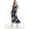 imageMatchable Family Hawaiian Luau Men Women Girl Boy Clothes in Pineapple Garden NavyWomen Maxi Rahee