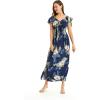 imageMatchable Family Hawaiian Luau Men Women Girl Boy Clothes in Pineapple Garden NavyWomen Maxi Rahee