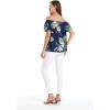 imageMatchable Family Hawaiian Luau Men Women Girl Boy Clothes in Pineapple Garden NavyWomen Offshoulder Ruffle Top