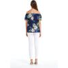 imageMatchable Family Hawaiian Luau Men Women Girl Boy Clothes in Pineapple Garden NavyWomen Offshoulder Ruffle Top