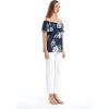 imageMatchable Family Hawaiian Luau Men Women Girl Boy Clothes in Pineapple Garden NavyWomen Offshoulder Ruffle Top