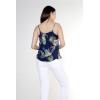 imageMatchable Family Hawaiian Luau Men Women Girl Boy Clothes in Pineapple Garden NavyWomen Spaghetti Strap Top