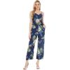 imageMatchable Family Hawaiian Luau Men Women Girl Boy Clothes in Pineapple Garden NavyWomen V Neck Jumpsuit