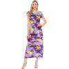 imageMatchable Family Hawaiian Luau Men Women Girl Boy Clothes in Sunset PurpleWomen Cap Sleeve