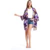 imageMatchable Family Hawaiian Luau Men Women Girl Boy Clothes in Sunset PurpleWomen Kimono Cardigan