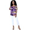 imageMatchable Family Hawaiian Luau Men Women Girl Boy Clothes in Sunset PurpleWomen Offshoulder Ruffle Top