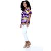 imageMatchable Family Hawaiian Luau Men Women Girl Boy Clothes in Sunset PurpleWomen Offshoulder Ruffle Top