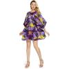 imageMatchable Family Hawaiian Luau Men Women Girl Boy Clothes in Sunset PurpleWomen Short Poncho