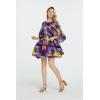imageMatchable Family Hawaiian Luau Men Women Girl Boy Clothes in Sunset PurpleWomen Short Poncho