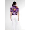 imageMatchable Family Hawaiian Luau Men Women Girl Boy Clothes in Sunset PurpleWomen Tie Front Shirt