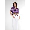 imageMatchable Family Hawaiian Luau Men Women Girl Boy Clothes in Sunset PurpleWomen Tie Front Shirt