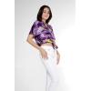 imageMatchable Family Hawaiian Luau Men Women Girl Boy Clothes in Sunset PurpleWomen Tie Front Shirt