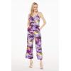 imageMatchable Family Hawaiian Luau Men Women Girl Boy Clothes in Sunset PurpleWomen V Neck Jumpsuit