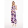 imageMatchable Family Hawaiian Luau Men Women Girl Boy Clothes in Sunset PurpleWomen V Neck Jumpsuit
