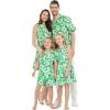 imageMatchable Family Hawaiian Luau Men Women Girl Boy Clothes in Classic Vintage Hibiscus GreenGirl Fit and Flare