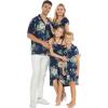 imageMatchable Family Hawaiian Luau Men Women Girl Boy Clothes in Pineapple Garden NavyWomen Short Tank