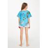 imageMatchable Family Hawaiian Luau Men Women Girl Boy Clothes in Christmas Santa in Hawaii TurquoiseGirl Poncho Top