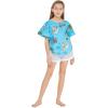imageMatchable Family Hawaiian Luau Men Women Girl Boy Clothes in Christmas Santa in Hawaii TurquoiseGirl Poncho Top
