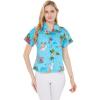 imageMatchable Family Hawaiian Luau Men Women Girl Boy Clothes in Christmas Santa in Hawaii TurquoiseWomen Shirt