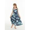 imageMatchable Family Hawaiian Luau Men Women Girl Boy Clothes in Orchid Breeze NavyGirl Maxi Tiered