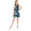 imageMatchable Family Hawaiian Luau Men Women Girl Boy Clothes in Orchid Breeze NavyGirl Ruffle Tank