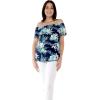 imageMatchable Family Hawaiian Luau Men Women Girl Boy Clothes in Orchid Breeze NavyWomen Offshoulder Ruffle Top