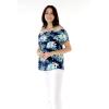 imageMatchable Family Hawaiian Luau Men Women Girl Boy Clothes in Orchid Breeze NavyWomen Offshoulder Ruffle Top