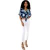 imageMatchable Family Hawaiian Luau Men Women Girl Boy Clothes in Orchid Breeze NavyWomen Tie Front Shirt