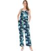 imageMatchable Family Hawaiian Luau Men Women Girl Boy Clothes in Orchid Breeze NavyWomen V Neck Jumpsuit